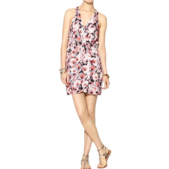 Parker NWT $264 Winnie Tango Floral Print V-Neck Silk Dress, Women's Size L - Picture 1 of 13